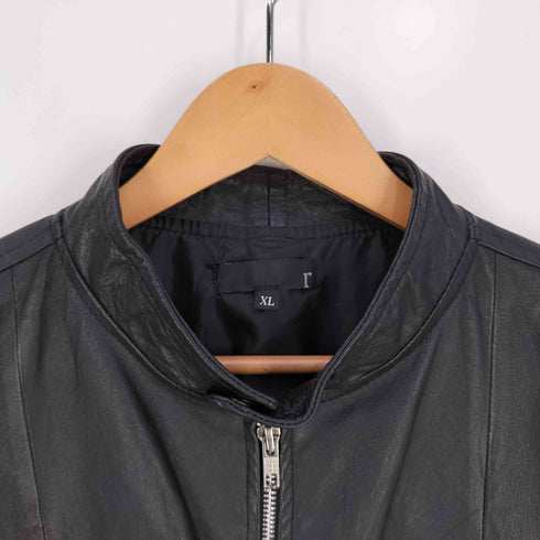 玉縁ポケット レザー シングル ライダースジャケット メンズ JPN:XL