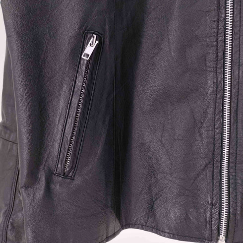 玉縁ポケット レザー シングル ライダースジャケット メンズ JPN:XL