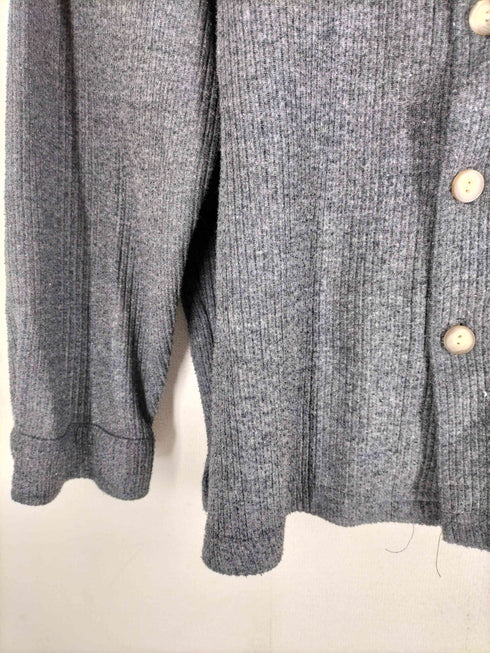 YAGA 80-90s USA製 ロゴ刺繍 リブニットシャツカーディガン メンズ import:M