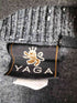 YAGA 80-90s USA製 ロゴ刺繍 リブニットシャツカーディガン メンズ import:M