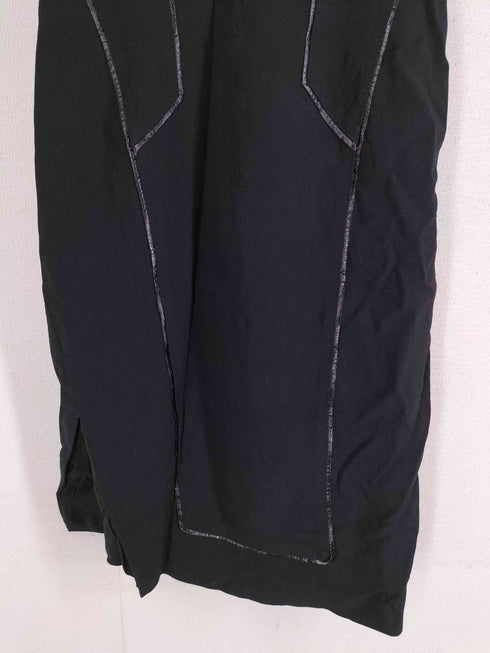 ヘルムートラング HELMUT LANG レザー切替 パイピング タイトワンピース チュニック レディース