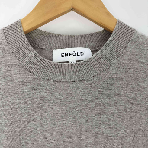 エンフォルド ENFOLD ハイゲージ アシンメトリーニットセーター レディース 38