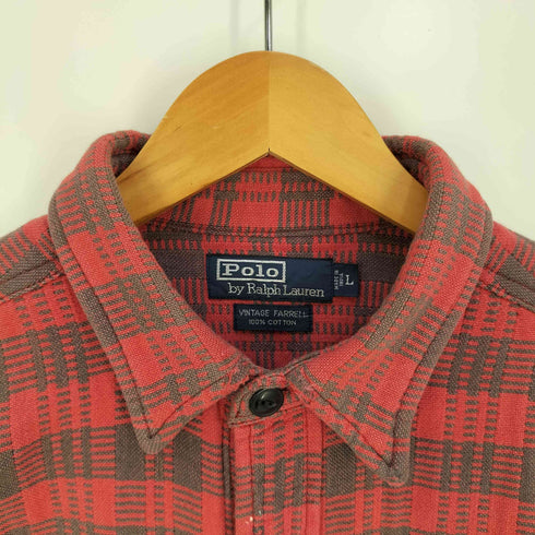 ポロバイラルフローレン Polo by RALPH LAUREN インド製 VINTAGE FARREL チェック柄 2ポケット フランネルシャツ ネルシャツ メンズ import:L