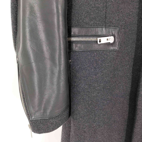 ディーゼル DIESEL レザー切替 ダブルジップアップチェスターコート メンズ JPN:L