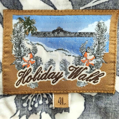 Holiday Walk ハイビスカス柄 アロハシャツ メンズ 4L