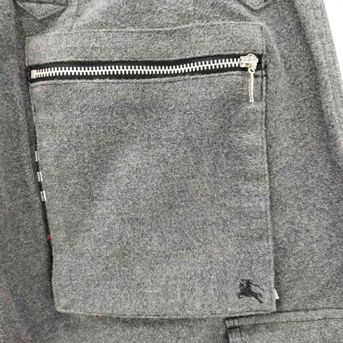 バーバリーブラックレーベル BURBERRY BLACK LABEL ホース刺繍ロゴ カーゴパンツ メンズ 76