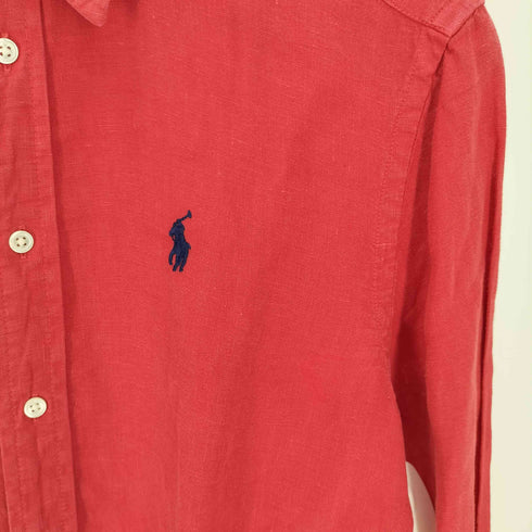 ポロラルフローレン POLO RALPH LAUREN インド製 RELAXDE FIT リラックス フィット ロゴ刺繍 現行タグリネンシャツ メンズ import:XS