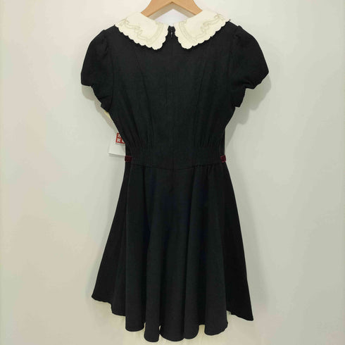シークレットハニーバイハニーバンチ Secret Honey by Honey Bunch ベロア フリル リボン付き 刺繍 ショートスリーブワンピース レディース JPN:2