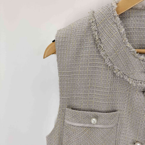 ルイルエブティック RUIRUE BOUTIQUE パールボタンツイードベスト レディース LL