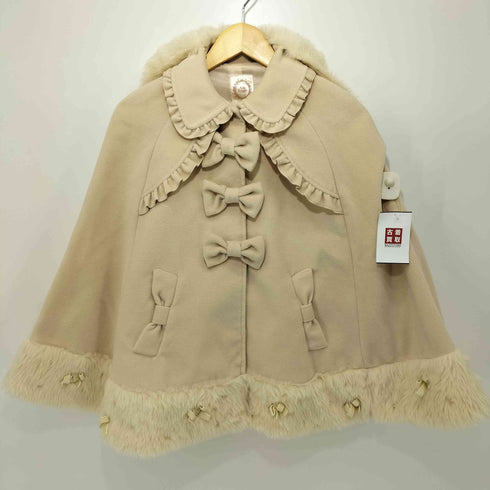 アンクルージュ Ank Rouge リボン ファー付き ポンチョ レディース