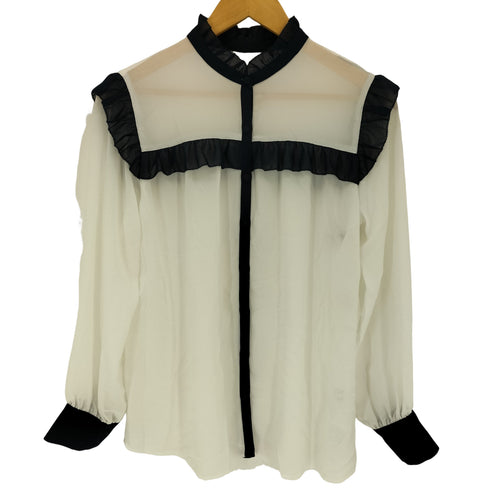 トナル TONAL ジョーゼットバイカラーフリルブラウス レディース JPN:38