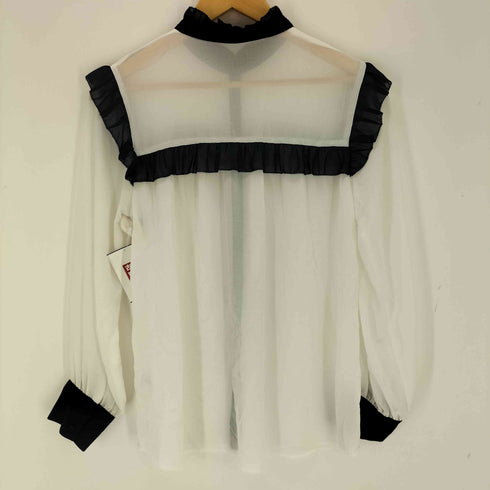 トナル TONAL ジョーゼットバイカラーフリルブラウス レディース JPN:38