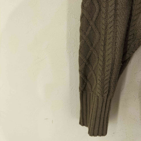 メルローズ MELROSE アクリル ウール混 ケーブルタートルニット レディース