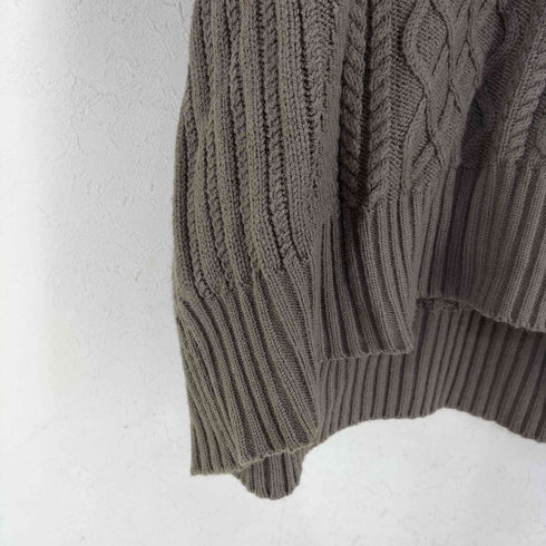 メルローズ MELROSE アクリル ウール混 ケーブルタートルニット レディース