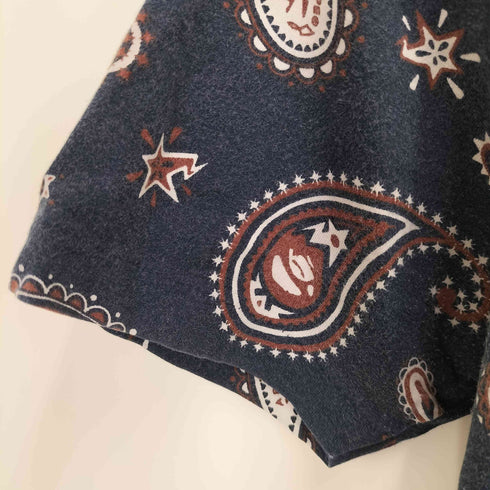 アベイシングエイプ A BATHING APE ペイズリー柄半袖ポロシャツ メンズ JPN:S
