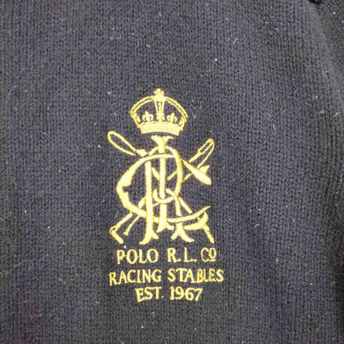 ポロバイラルフローレン Polo by RALPH LAUREN フロントロゴ刺繍フルジップニットジャケット メンズ JPN:L