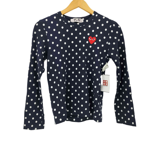 プレイコムデギャルソン PLAY COMME des GARCONS ロゴワッペン ドット柄L/Sカットソー レディース JPN:S