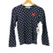 プレイコムデギャルソン PLAY COMME des GARCONS ロゴワッペン ドット柄L/Sカットソー レディース JPN:S