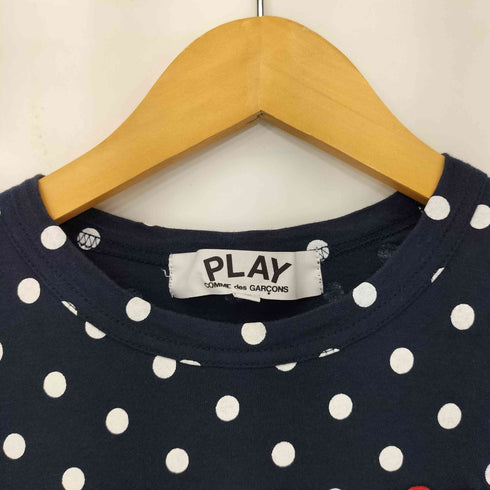 プレイコムデギャルソン PLAY COMME des GARCONS ロゴワッペン ドット柄L/Sカットソー レディース JPN:S