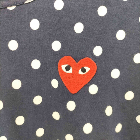 プレイコムデギャルソン PLAY COMME des GARCONS ロゴワッペン ドット柄L/Sカットソー レディース JPN:S