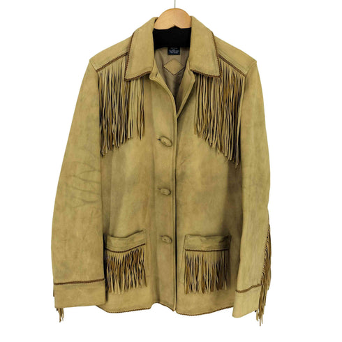 ラルフローレン RALPH LAUREN フリンジ レザー ウエスタンジャケット レディース import:M