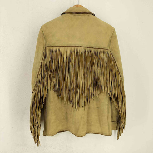 ラルフローレン RALPH LAUREN フリンジ レザー ウエスタンジャケット レディース import:M