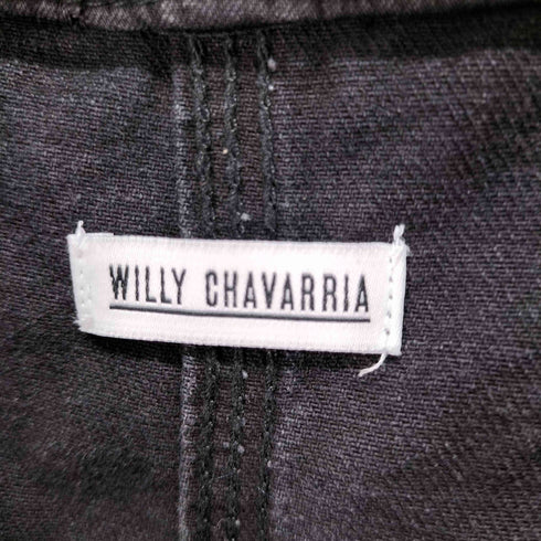 ウィリーチャバリア WILLY CHAVARRIA フーデットブラックデニムコート メンズ OS
