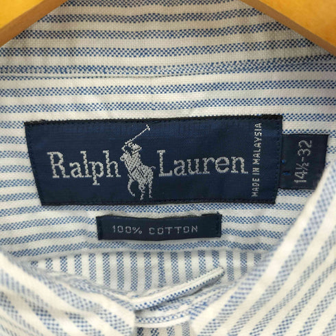 ラルフローレン RALPH LAUREN ポニー刺繍 ストライプ ボタンダウン L/S シャツ メンズ 14 1/2-32