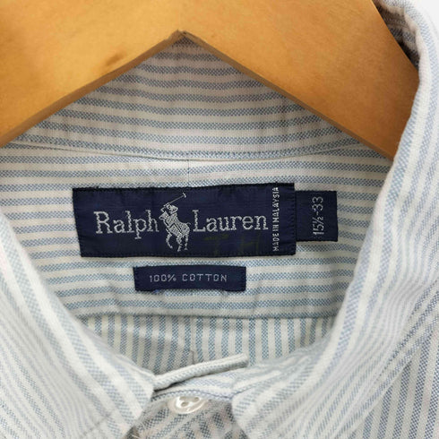 ラルフローレン RALPH LAUREN ポニー刺繍 ストライプ ボタンダウン L/S シャツ メンズ 15 1/2-33