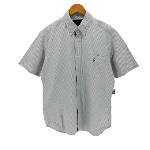 ラルフローレン RALPH LAUREN CLASSIC FIT ポニー刺繍 ストライプ ボタンダウン S/S シャツ メンズ import:L