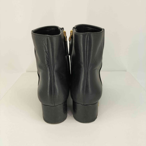 ローレンラルフローレン LAUREN RALPH LAUREN ロゴ刻印 サイドジップ レザー ショート ブーツ レディース 8B