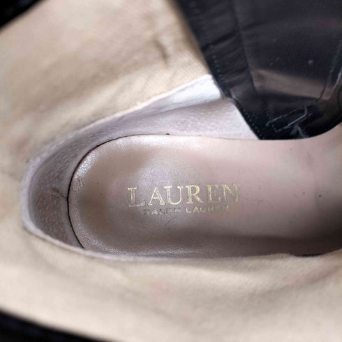 ローレンラルフローレン LAUREN RALPH LAUREN ロゴ刻印 サイドジップ レザー ショート ブーツ レディース 8B