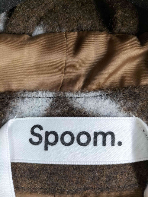 スプーム SPOOM 21AW バードウールコート ベルテッド ダブルチェスターコート 総柄 レディース JPN:36