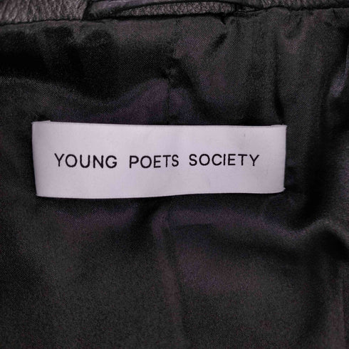 young poets society Leather jacket Elea rough boxy chain 223 black レディース import:XL