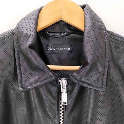 ザラ ZARA フェイクレザーシャツジャケット メンズ import:S