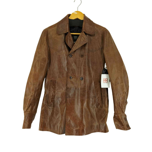 costume homme made in italy レザー ハーフコート メンズ 46