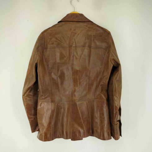 costume homme made in italy レザー ハーフコート メンズ 46
