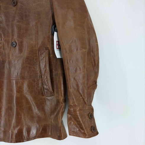 costume homme made in italy レザー ハーフコート メンズ 46