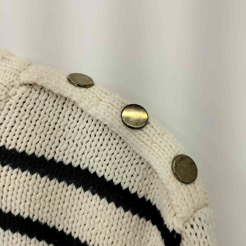 ザラ ZARA ショルダーボタン コットンボーダーニット レディース import:M