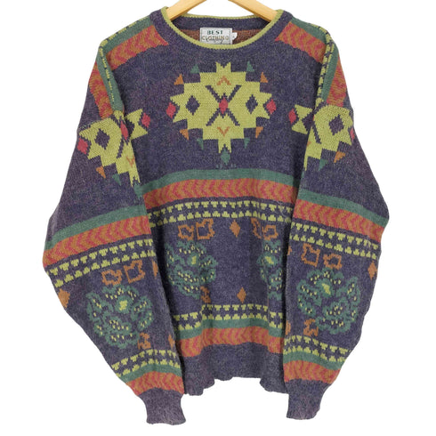 BEST CLOTHING 総柄クルーネックニット メンズ JPN:L