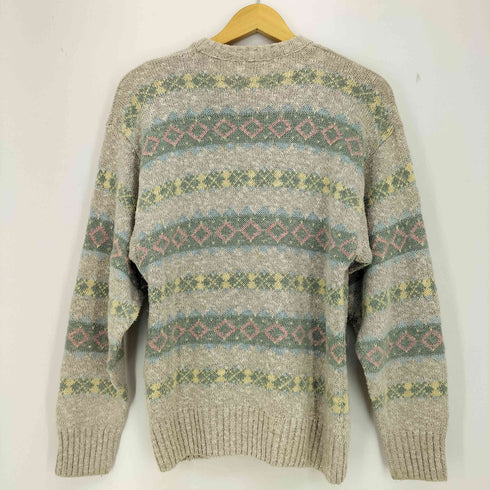 ブルックスブラザーズ BROOKS BROTHERS 英国製 コットンリネン 総柄ニット メンズ import:M