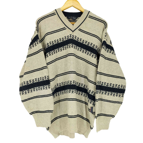 BI&CER ノルディック柄Vネックニット メンズ