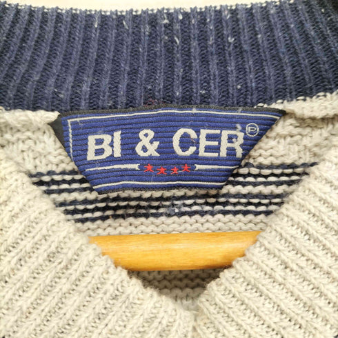 BI&CER ノルディック柄Vネックニット メンズ