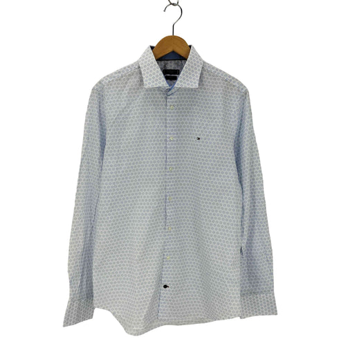 トミーヒルフィガー TOMMY HILFIGER 総柄 SLIM FIT 刺繍ロゴ シャツ メンズ 16 1/2