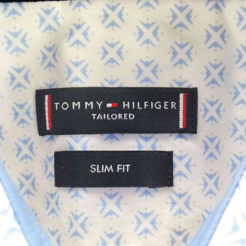 トミーヒルフィガー TOMMY HILFIGER 総柄 SLIM FIT 刺繍ロゴ シャツ メンズ 16 1/2