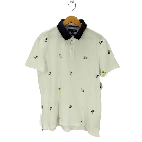 トミーヒルフィガー TOMMY HILFIGER 総柄 CUSTOM FIT ポロシャツ メンズ XL