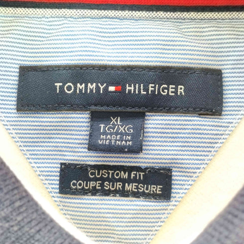 トミーヒルフィガー TOMMY HILFIGER 総柄 CUSTOM FIT ポロシャツ メンズ XL