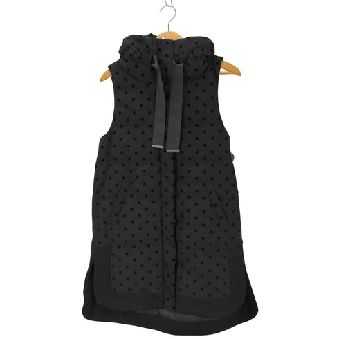 PICCIN PERLA ダンボール切り替えフロッキードットロングダウンベスト レディース JPN:M