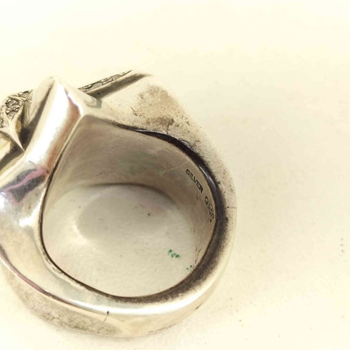 ウノピュウノウグァーレトレ 1PIU1UGUALE3 WOLF'S HEAD SILVER STAR RING 925刻印 メンズ 7号