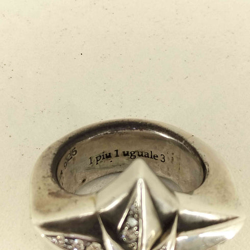 ウノピュウノウグァーレトレ 1PIU1UGUALE3 WOLF'S HEAD SILVER STAR RING 925刻印 メンズ 7号
